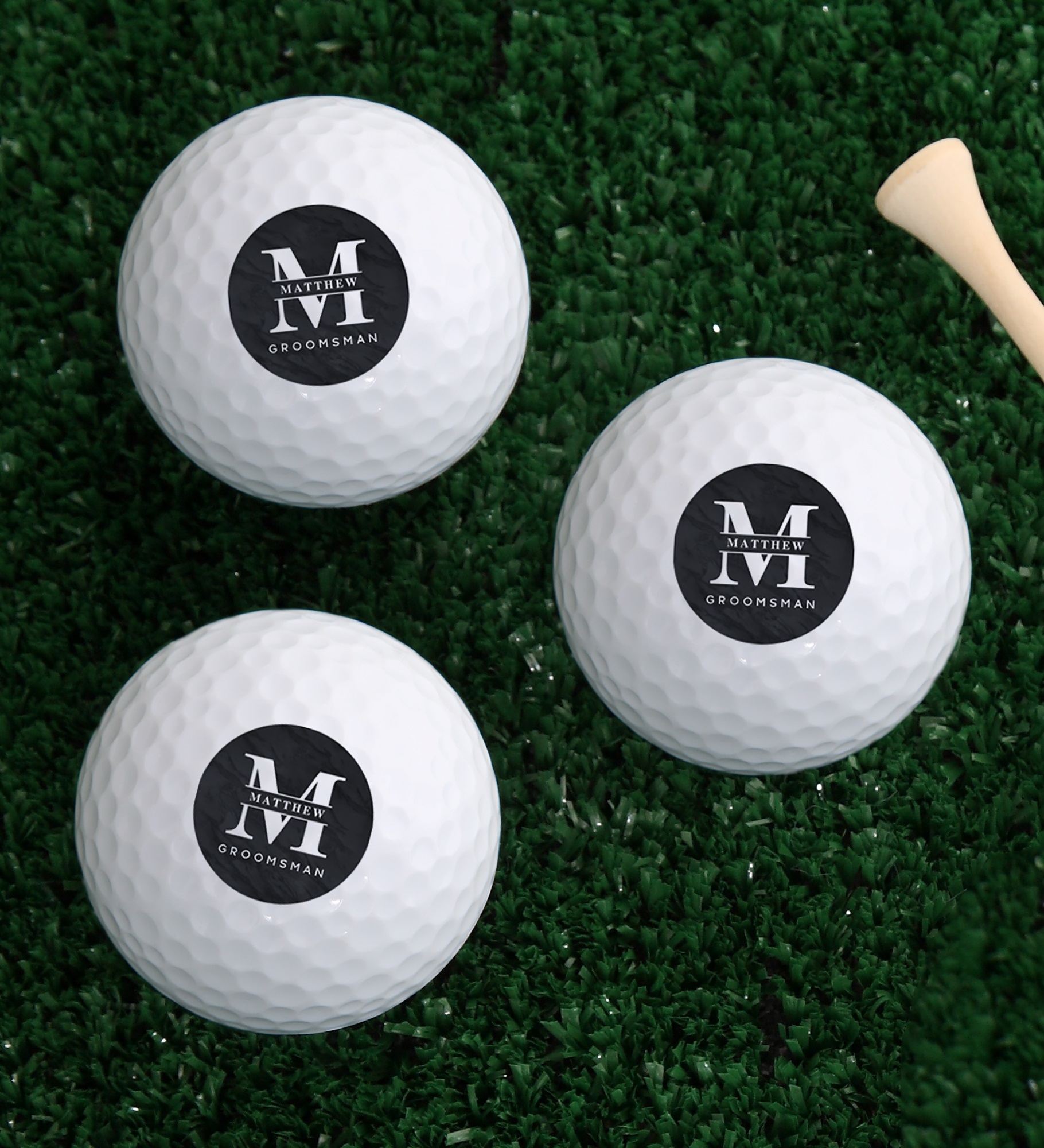 Lavish Groomsmen Wedding Personalized Golf Ball Set of 3
